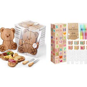 Baby Shower Party Favors Cheese Board Set Bear Cheese Board Set of 12+Game Set
